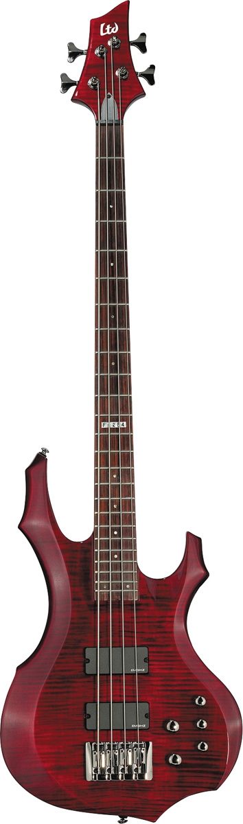 ESP LTD F254FM Electric Bass, See Thru Black Cherry