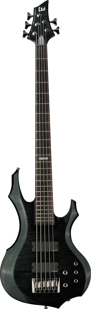 ESP LTD F255FM 5-String Electric Bass, See Thru Black