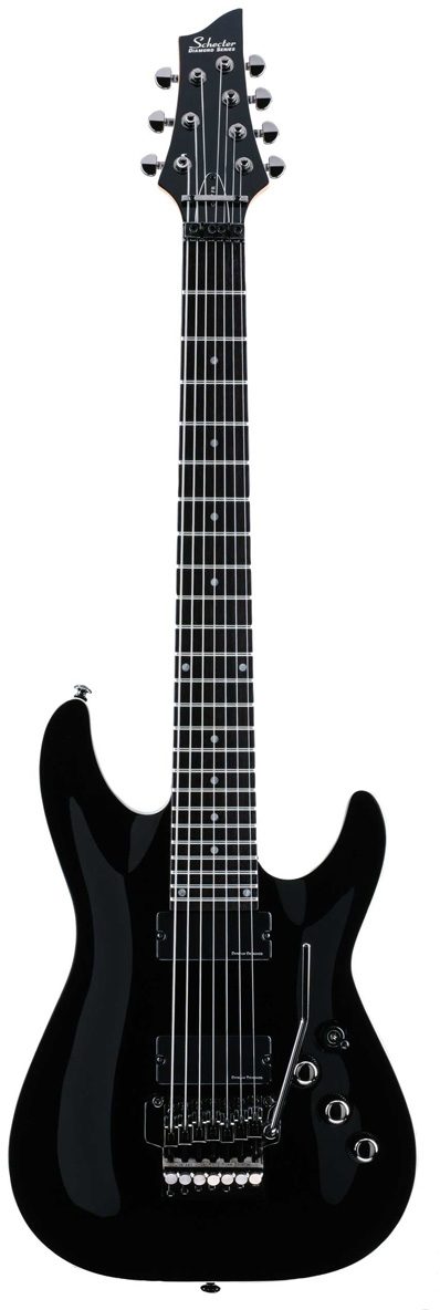 Schecter C7FR 7-String Electric Guitar with Floyd Rose, Gloss Black