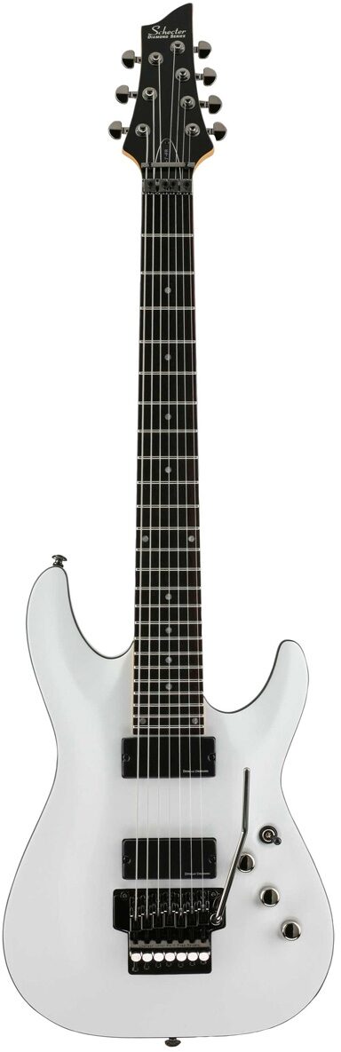 Schecter C7FR 7-String Electric Guitar with Floyd Rose, Gloss White