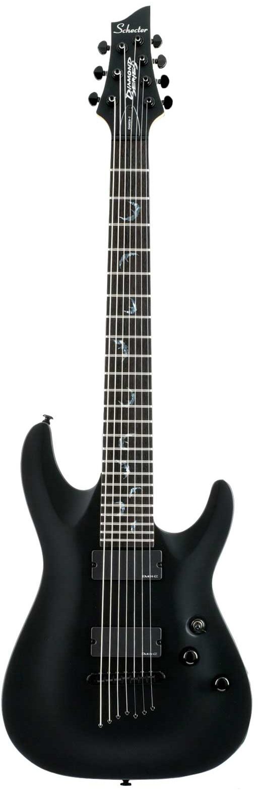 Schecter Damien-7 7-String Electric Guitar, Black