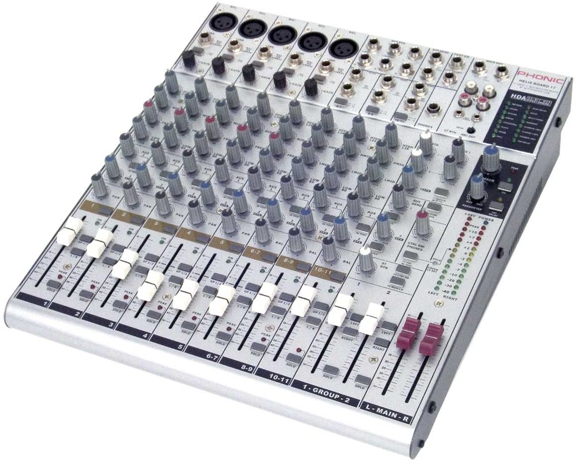 Phonic HelixBoard17 USB Mixer, Angle View
