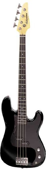 Silvertone SSLB11 Electric Bass, Liquid Black