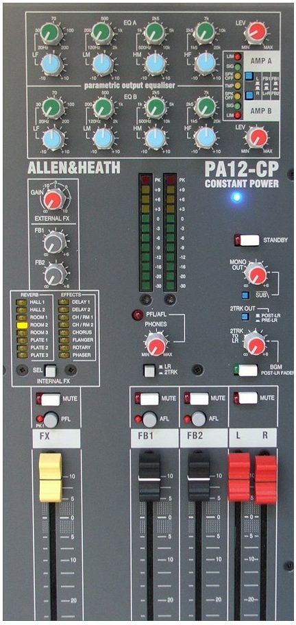 Allen and Heath PA12CP 12-Channel Powered Mixer (500 Watts)