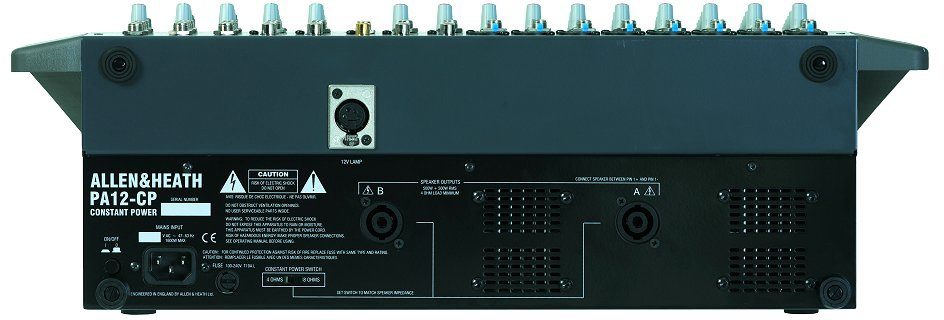 Allen and Heath PA12CP 12-Channel Powered Mixer (500 Watts), Rear