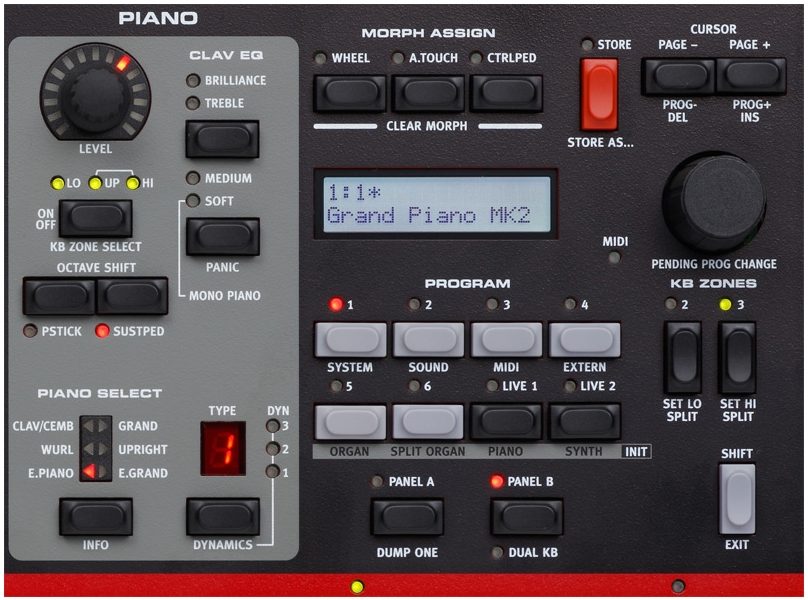 Clavia Nord Stage EX 73 Compact 73-Key Piano, Closeup - Piano Section