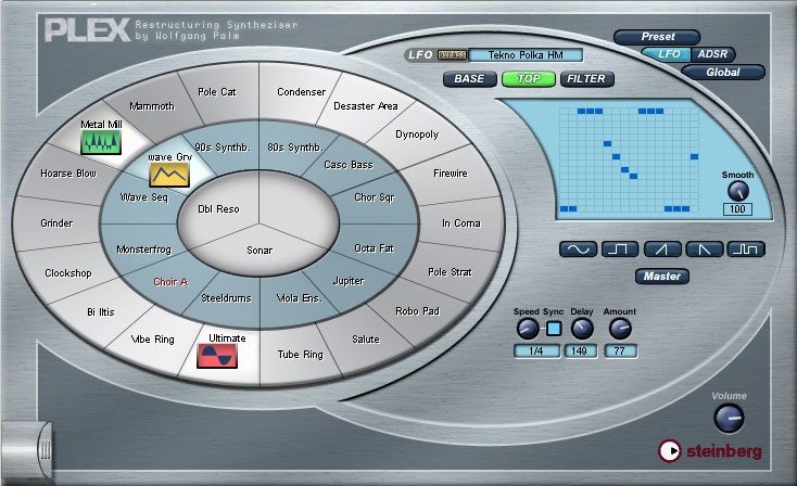 Steinberg PLEX Restructuring Synthesizer by Wolfgang Palm (Macintosh and Windows), LFO