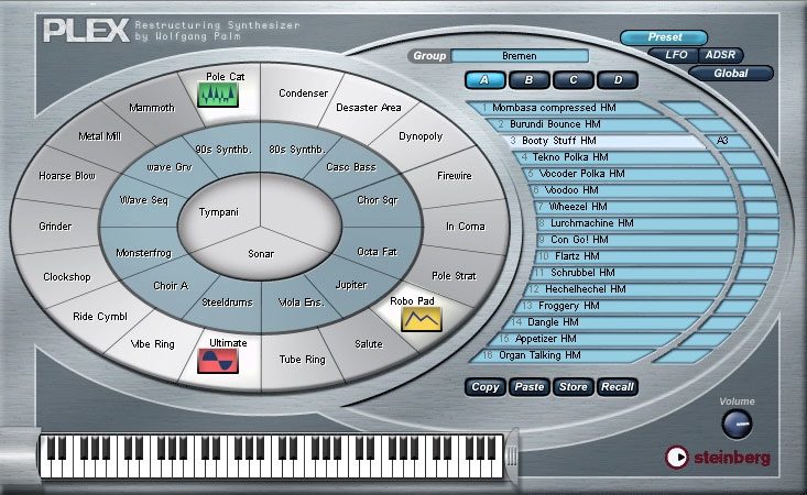Steinberg PLEX Restructuring Synthesizer by Wolfgang Palm (Macintosh and Windows), Preset