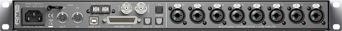 RME OctaMic XTC USB Audio Interface and 8-Channel Digital Microphone Preamp, Rear