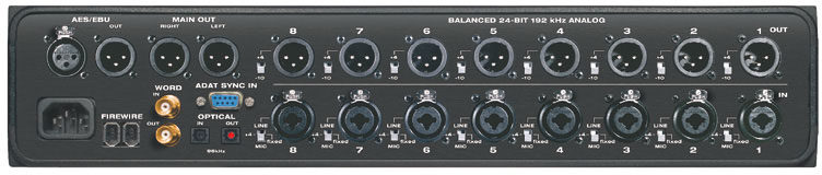 Mark of the Unicorn (MOTU) 896 Crossplatform Firewire Audio Interface (Macintosh and Windows), Rear