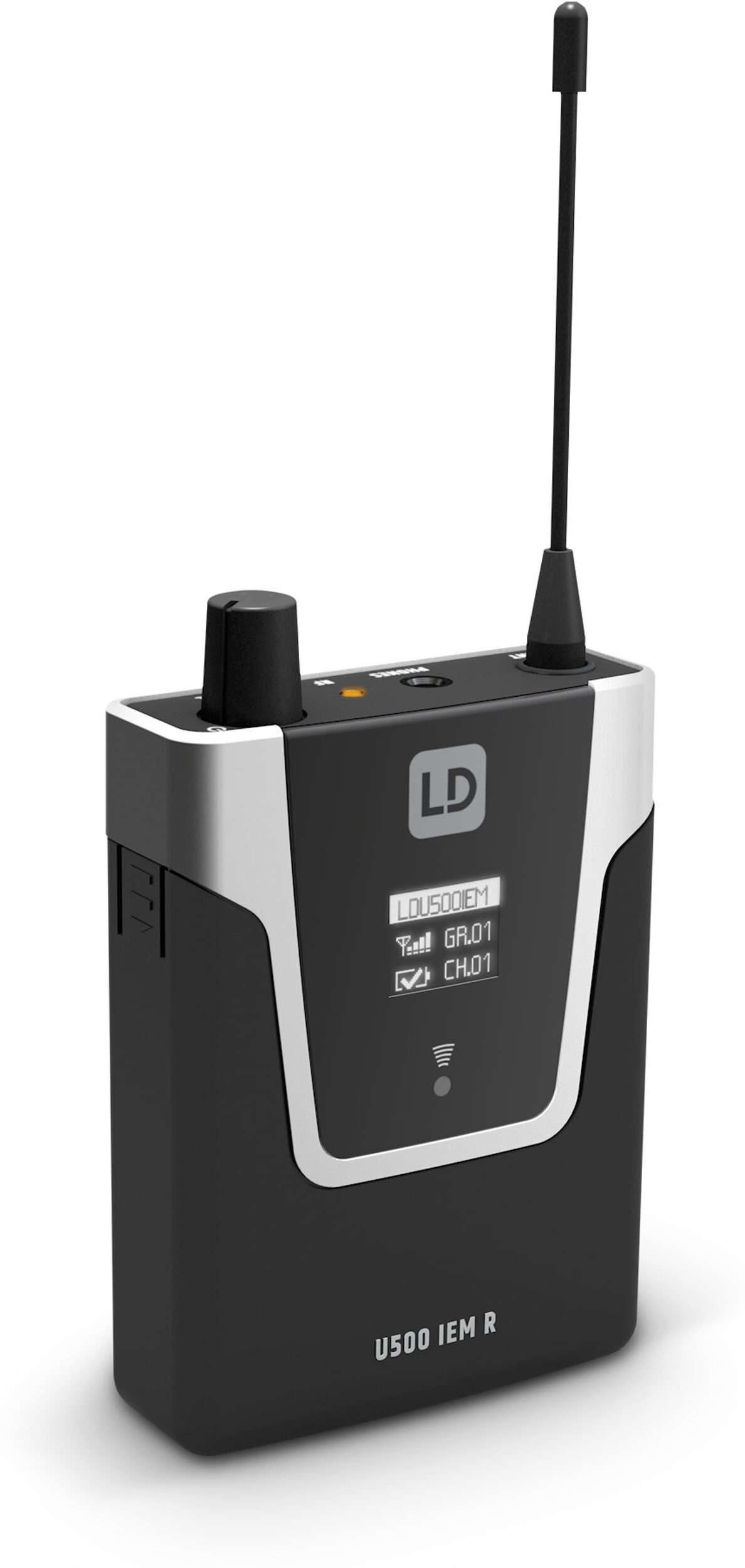 LD Systems U500 In-Ear Monitoring System, Receiver Front Angle