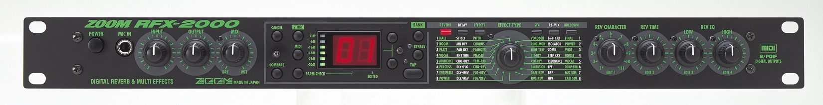 Zoom RFX2000 Rack Reverb, Main
