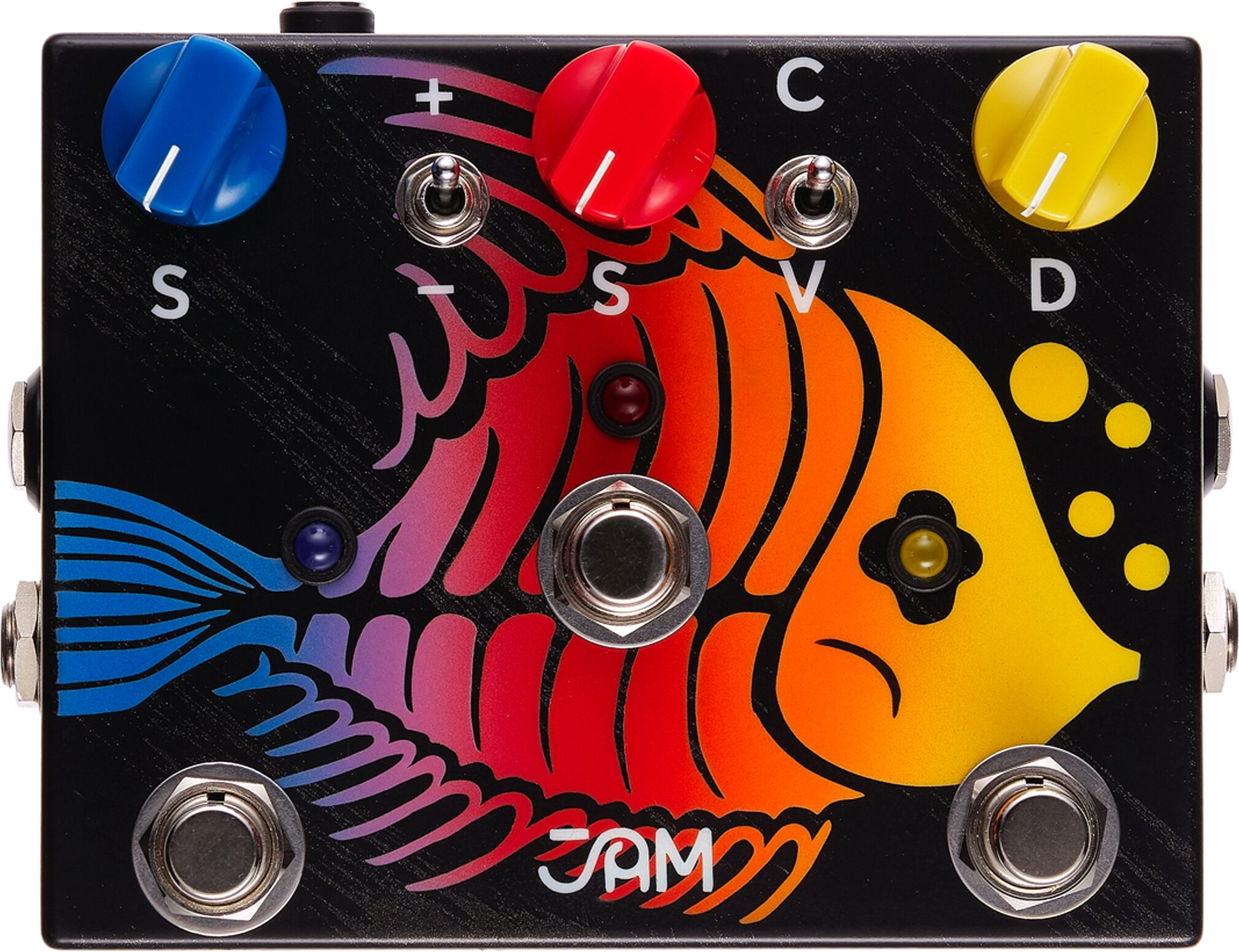 JAM Pedals RipplyFall Bass Chorus Vibrato Phaser Pedal, Action Position Back