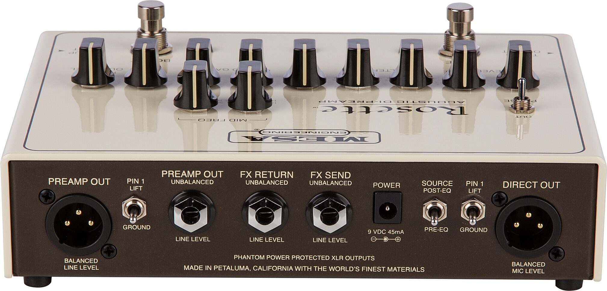 Mesa/Boogie Rosette Acoustic DI-Preamp Pedal, Action Position Back
