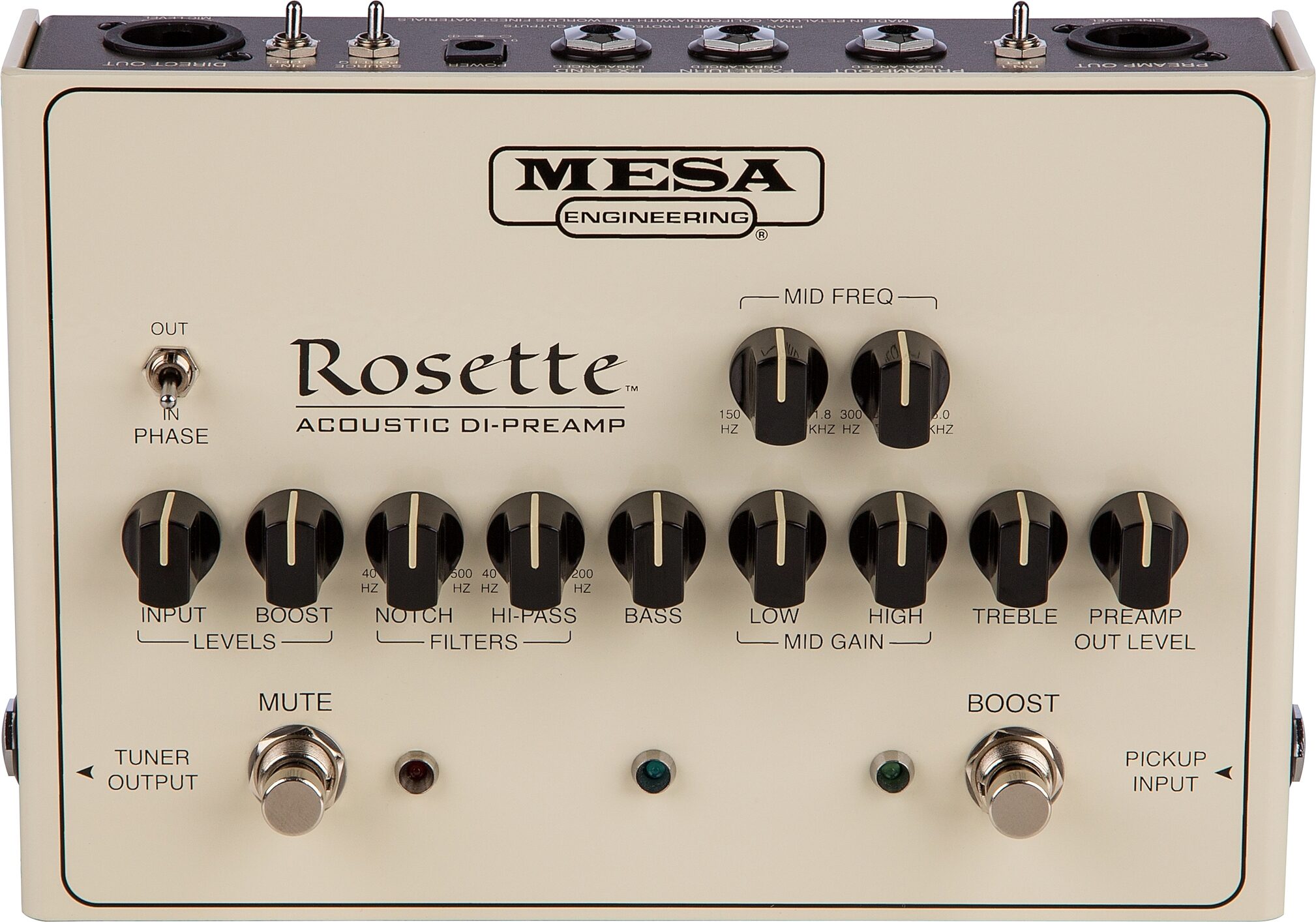 Mesa/Boogie Rosette Acoustic DI-Preamp Pedal, Action Position Back