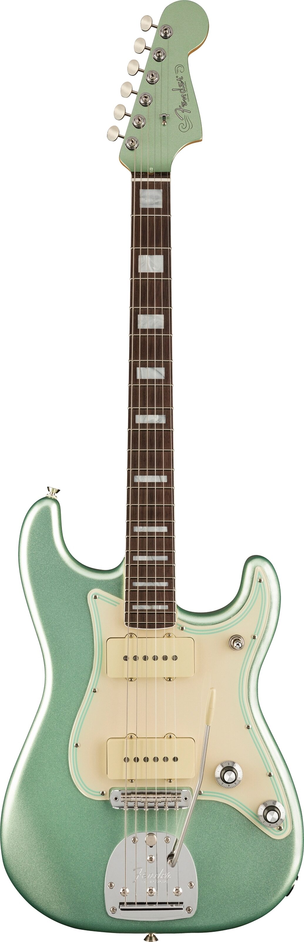 Fender Parallel Universe II Jazz Strat Electric Guitar (with Case), Action Position Back