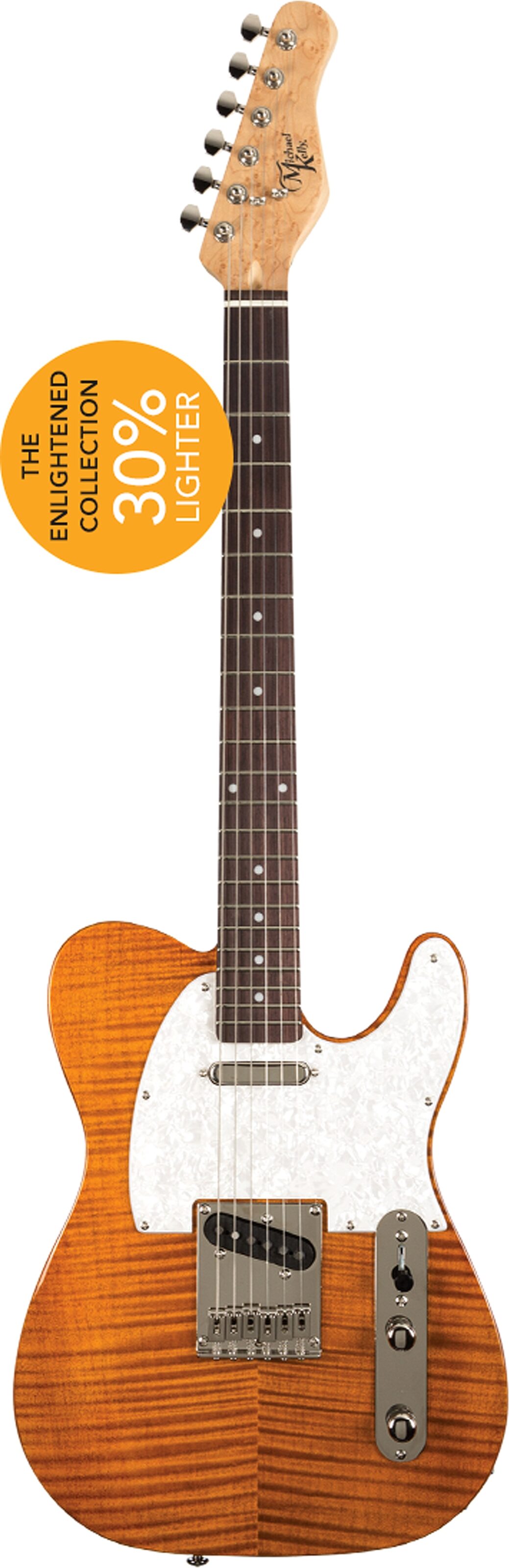 Michael Kelly Enlightened Classic '50s Electric Guitar, Pau Ferro Fingerboard, Action Position Back