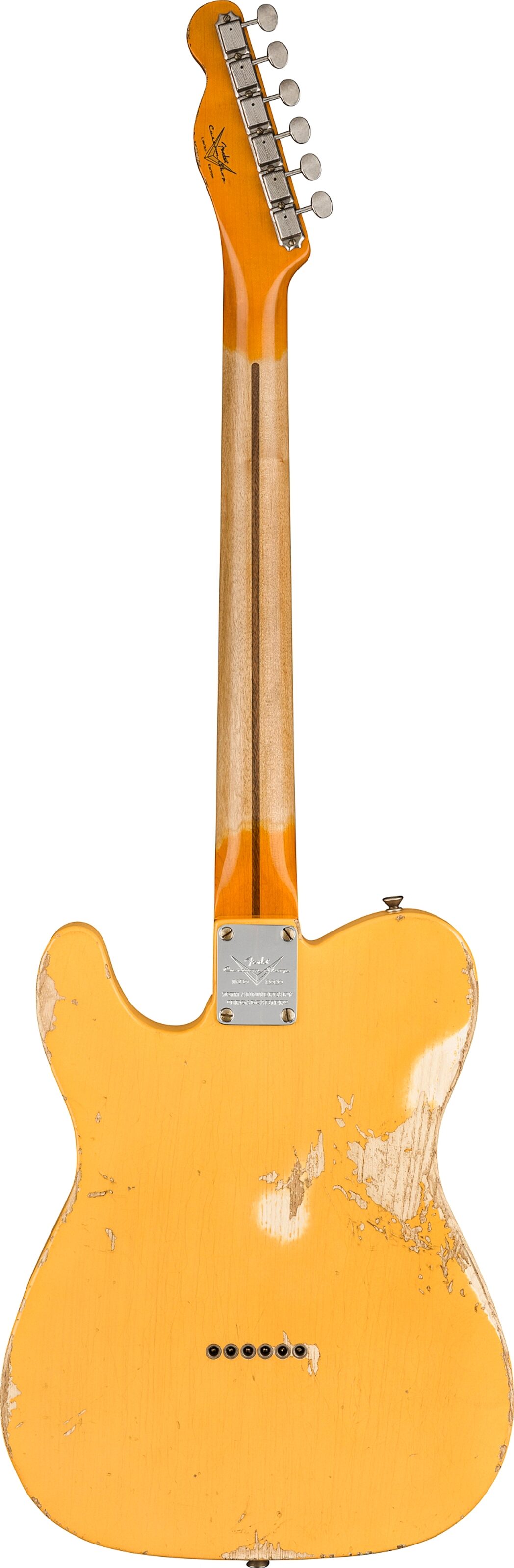 Fender Custom Shop Limited Edition 70th Anniversary Broadcaster Heavy Relic Electric Guitar (with Case), Action Position Back