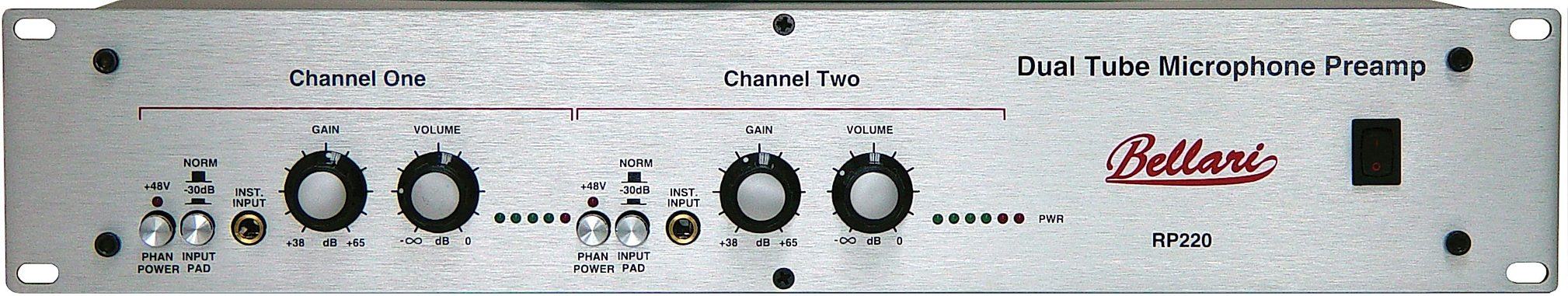 Bellari RP220 Dual Tube Microphone Preamp, Main