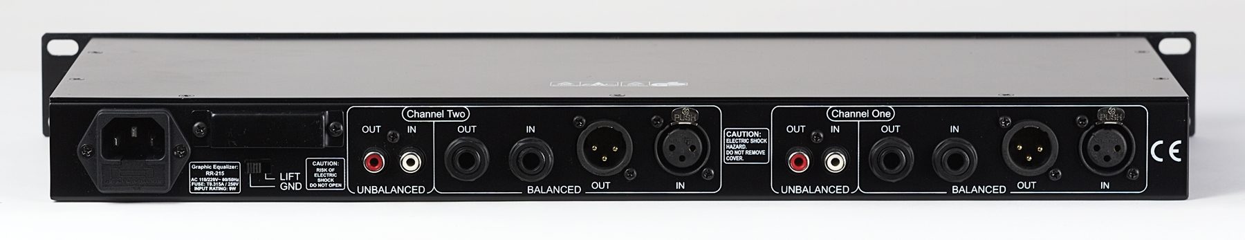 Furman RR215 Dual 15-Band Graphic Equalizer, Rear