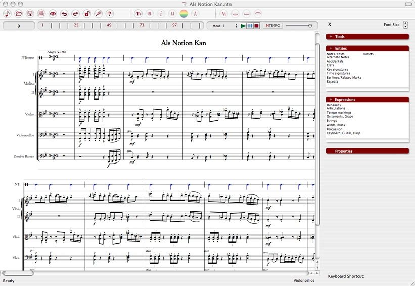 Notion Protege Music Notation Software, Screenshot