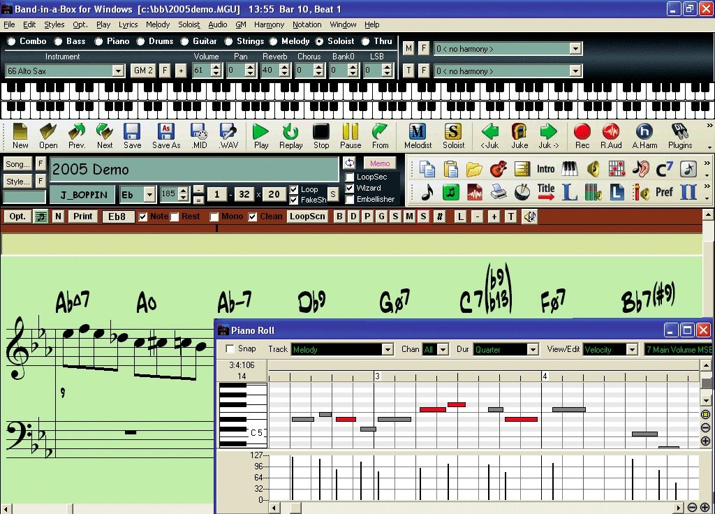 PG Music Band in a Box (Macintosh), Main