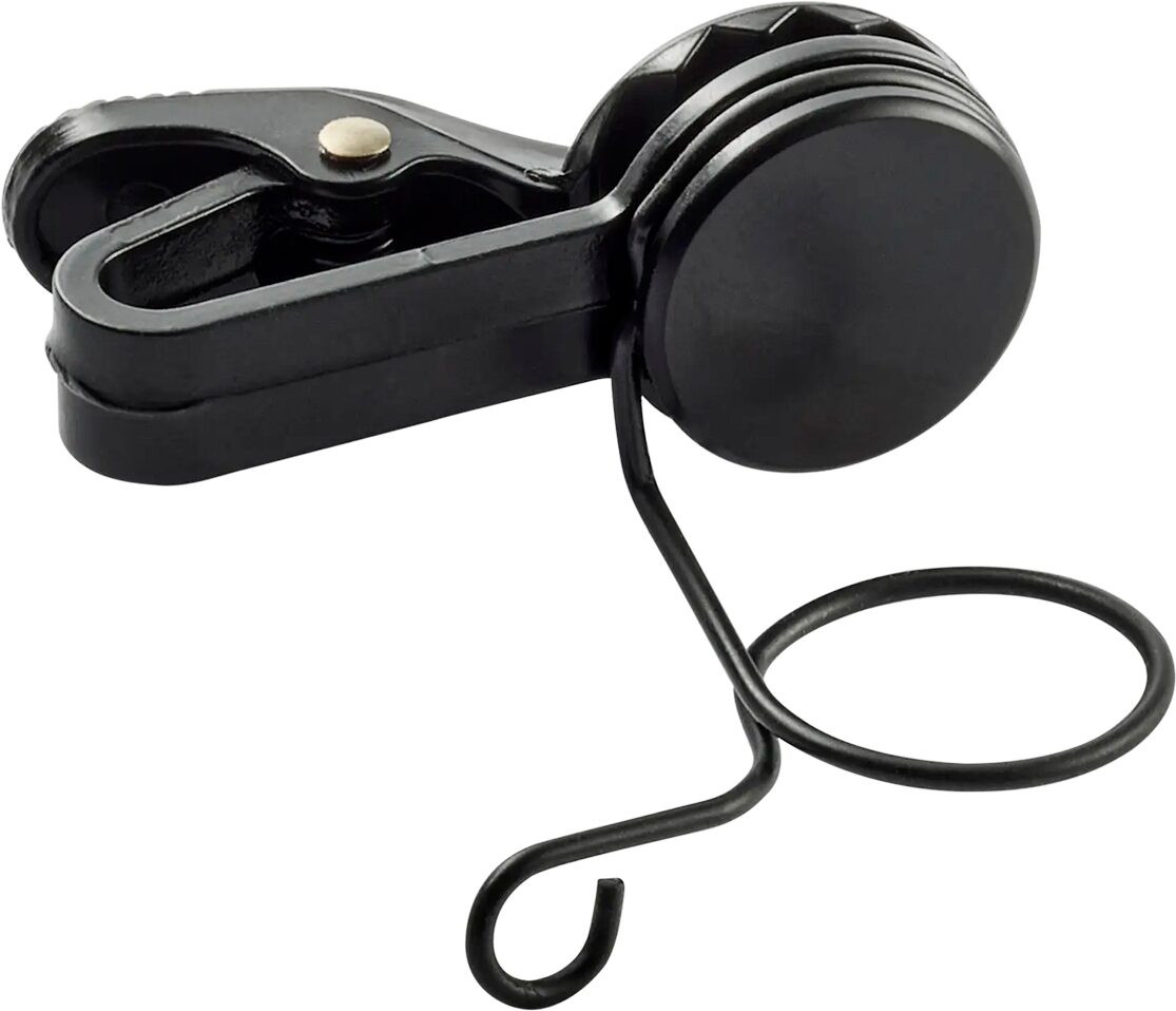 Shure RK183T1 Single Tie Clip for Lavalier Microphones, Black, Action Position Back