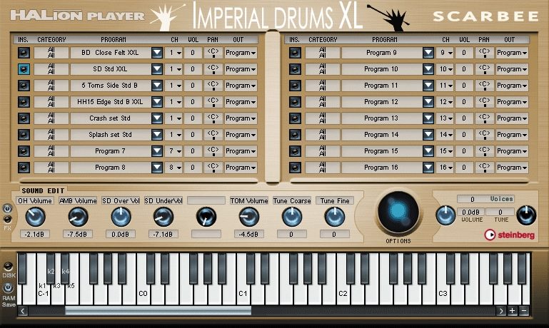 Scarbee Imperial Drums XL Virtual Instrument, Screen Shot