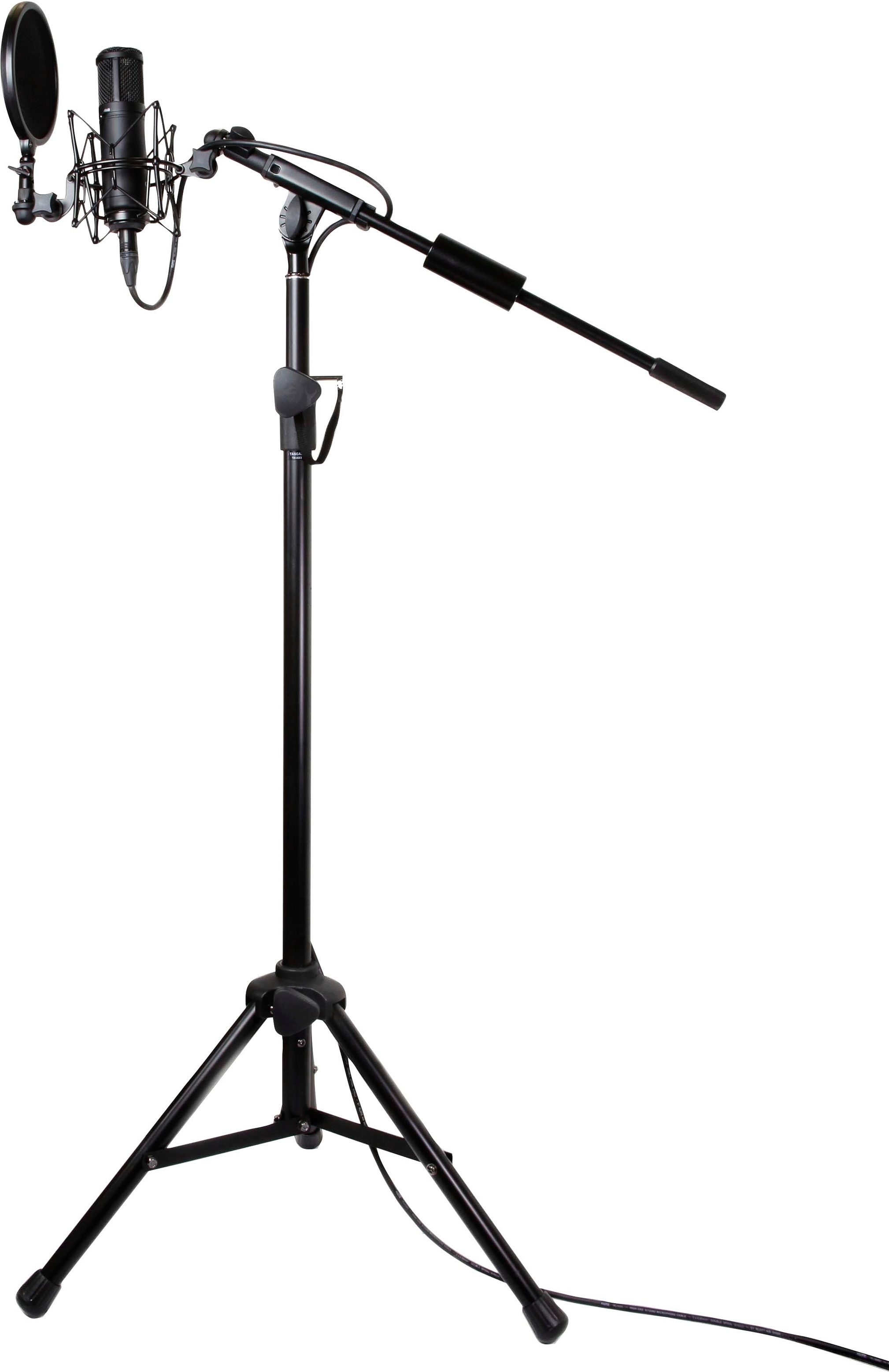 TASCAM TM-AM3 Heavy-Duty Tripod Boom Microphone Stand, Action Position Back