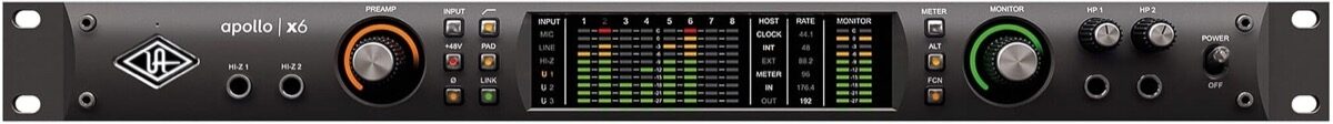 Universal Audio Apollo x6 Thunderbolt 3 Audio Interface, Front