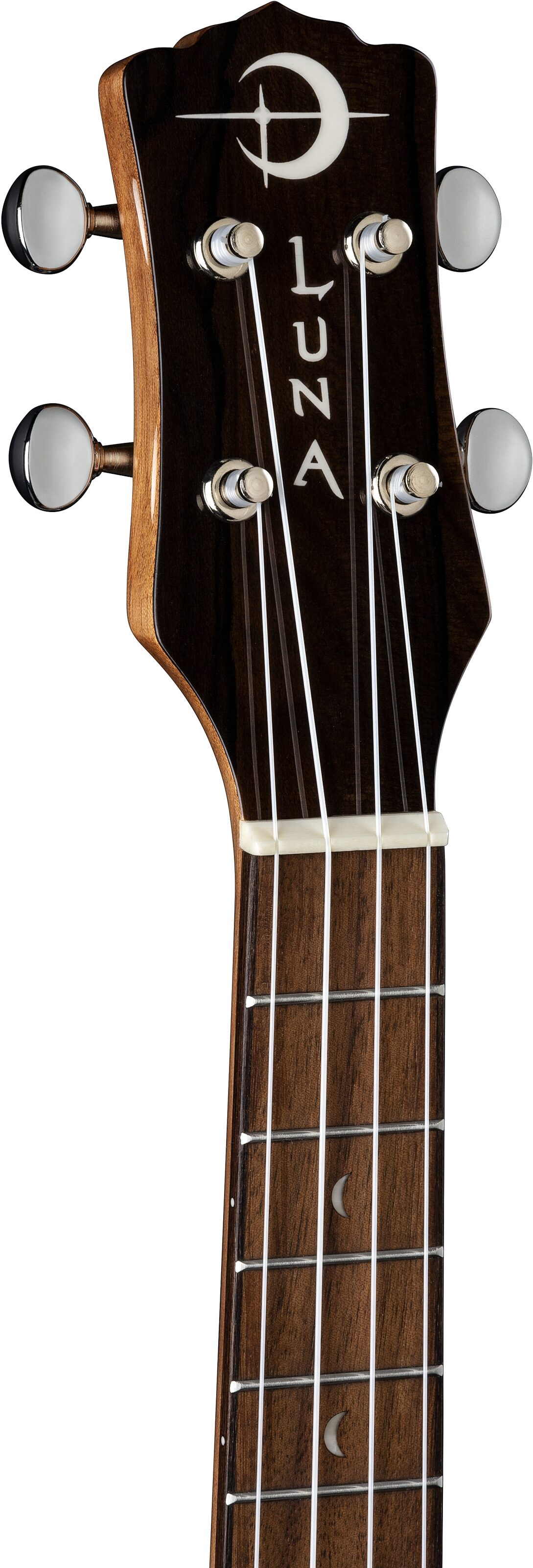 Luna Tenor Ziricote Ukulele (with Gig Bag), Detail Headstock