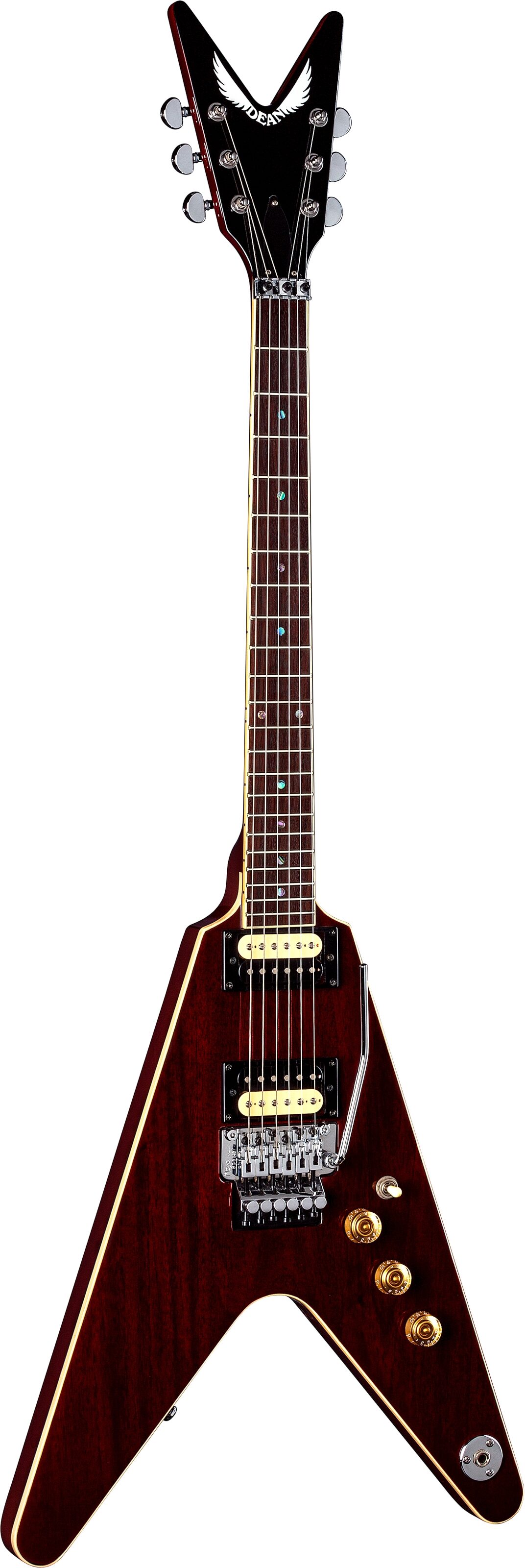 Dean V 79-F Electric Guitar, Transparent Cherry, Action Position Back