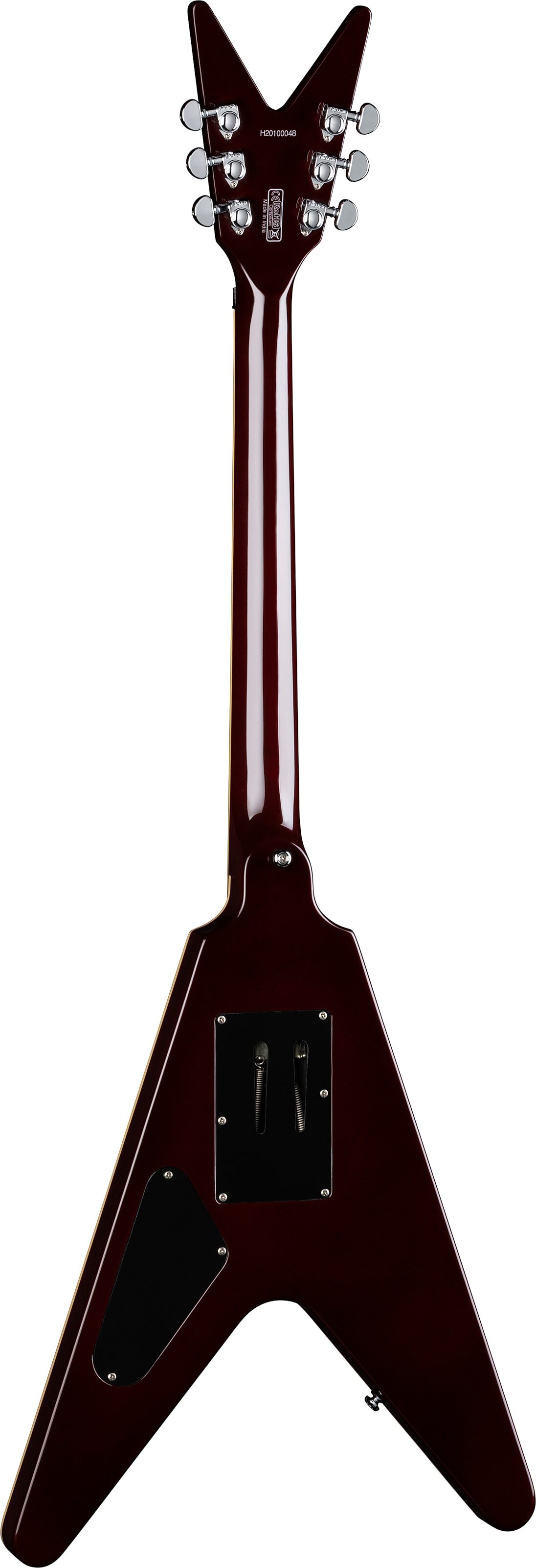 Dean V 79-F Electric Guitar, Transparent Cherry, Action Position Back