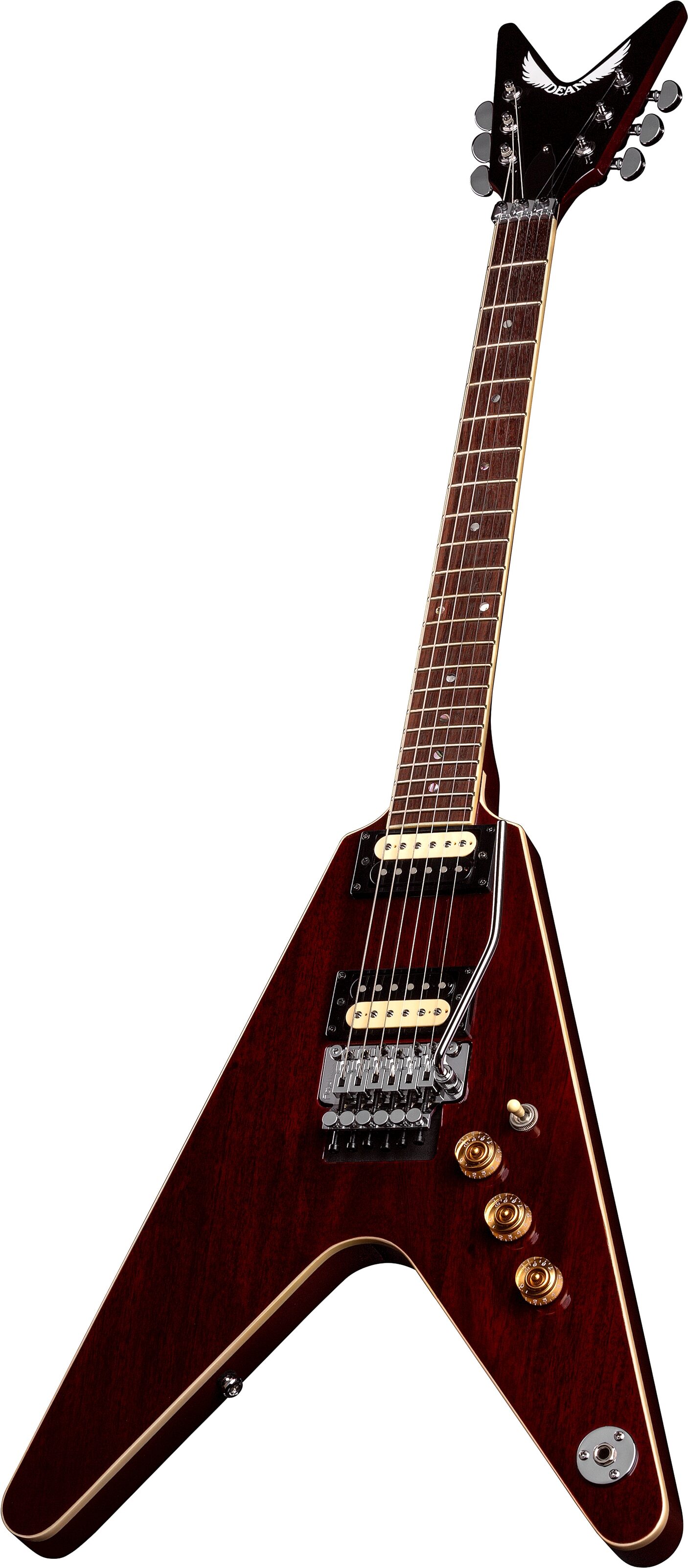 Dean V 79-F Electric Guitar, Transparent Cherry, Action Position Back