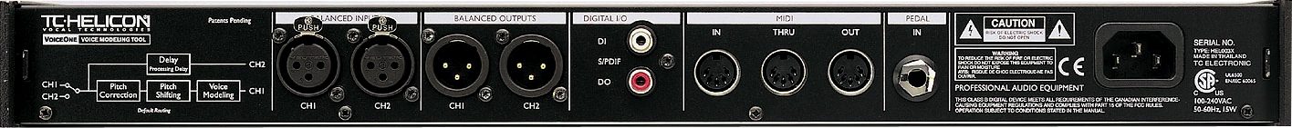 TC Helicon VoiceOne Voice Pitch and Modeling Tool Processor, Rear