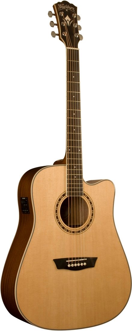 Washburn WD10CE Dreadnought Acoustic-Electric Guitar, Main