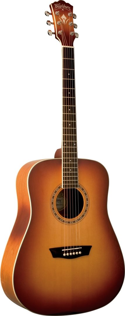 Washburn WD7S Dreadnought Acoustic Guitar, Cherry Burst