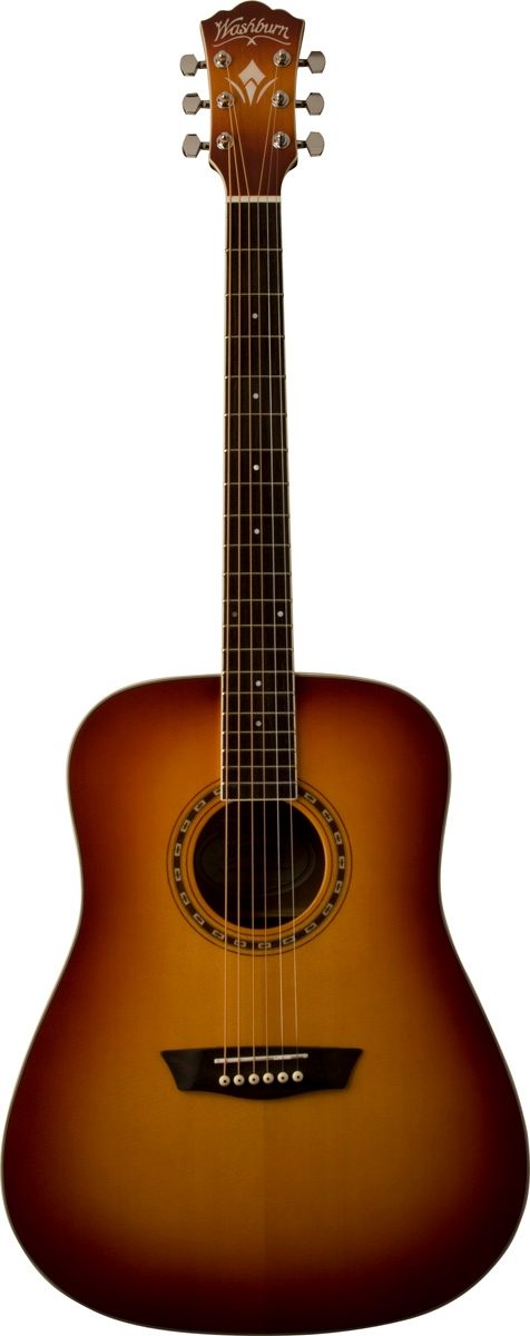 Washburn WD7S Dreadnought Acoustic Guitar, Tobacco Burst