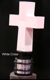 Trick Cymbal Topper, White Cross