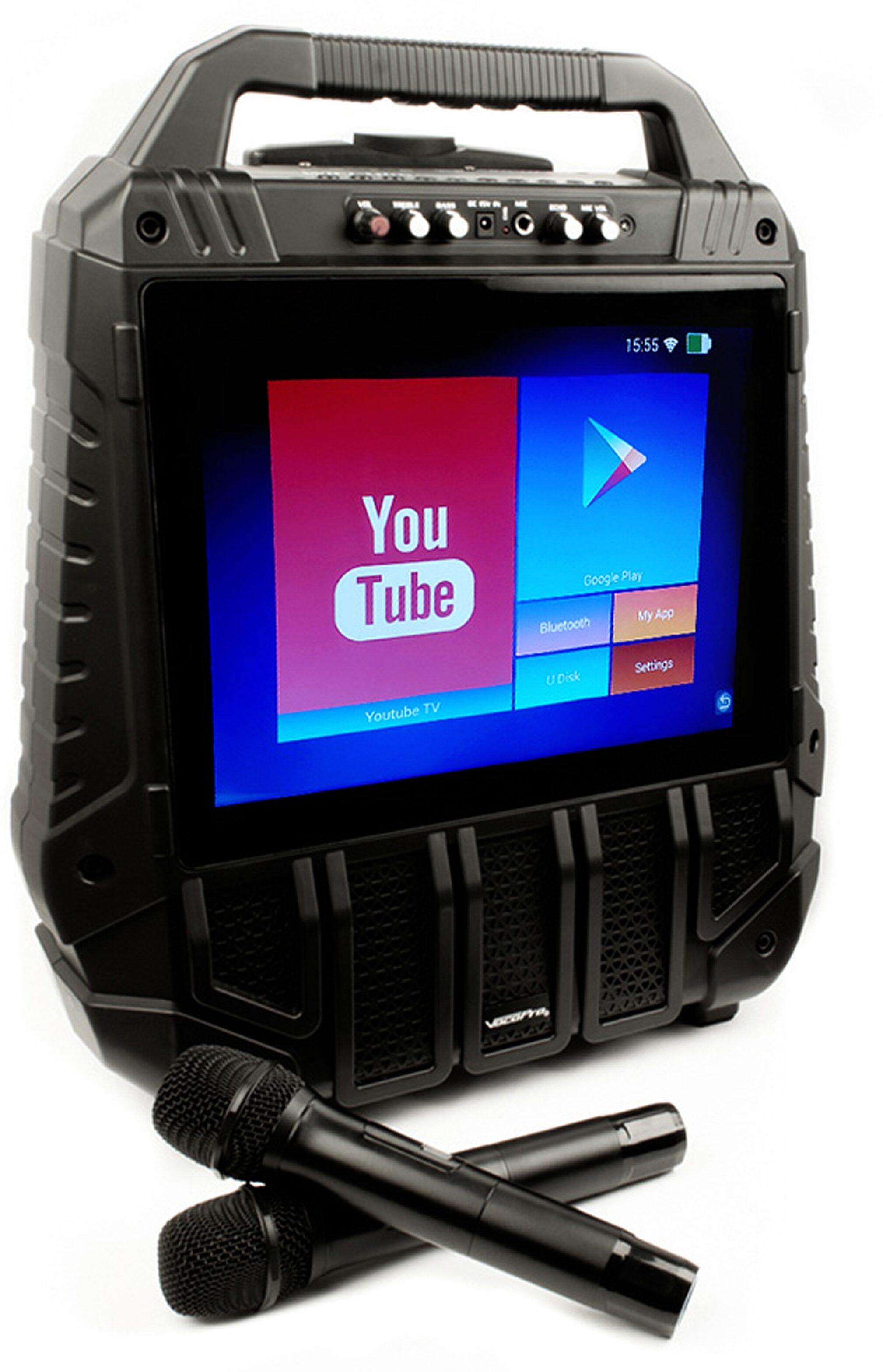 VocoPro WiFi-Oke Rechargeable Karaoke Machine, Action Position Back