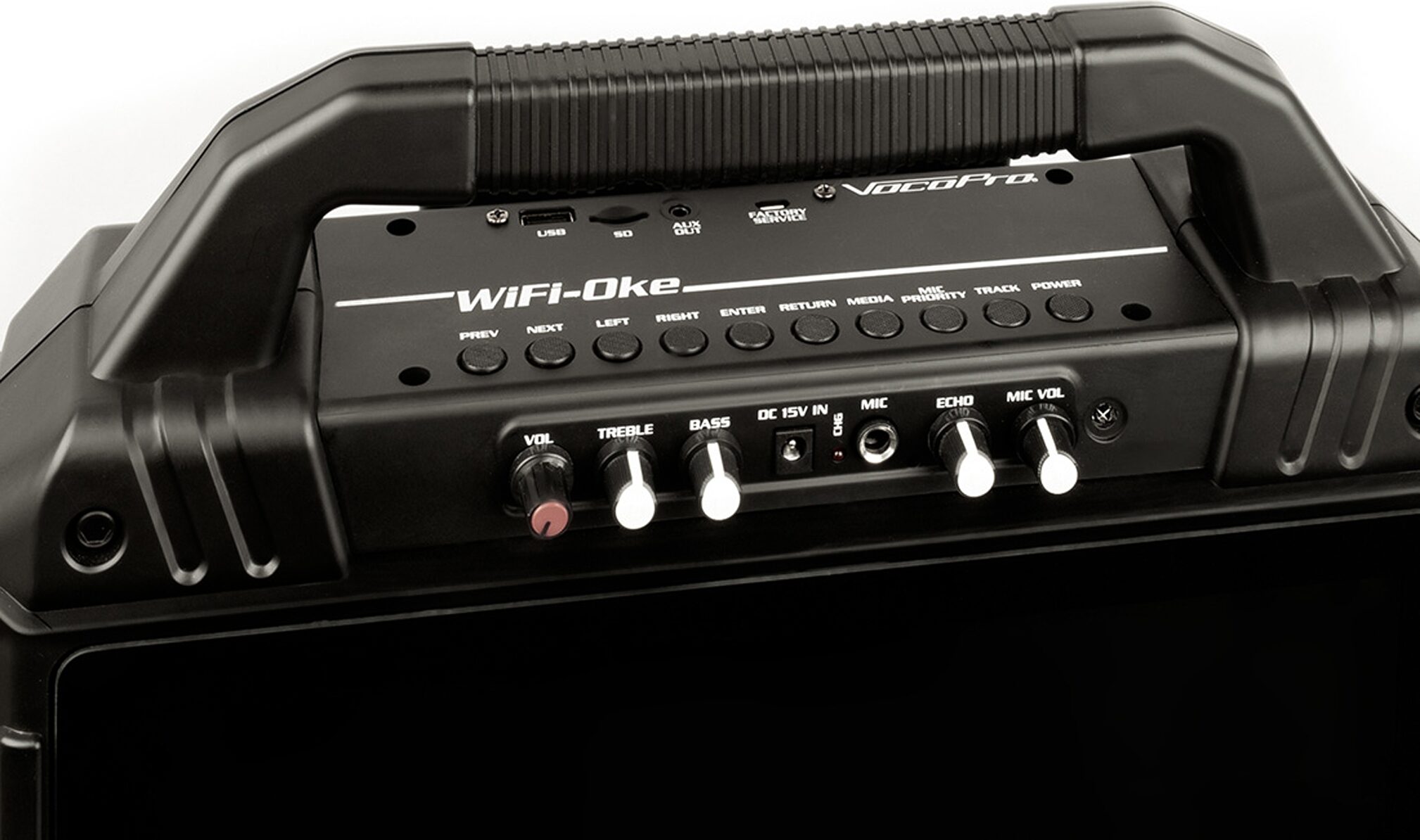 VocoPro WiFi-Oke Rechargeable Karaoke Machine, Action Position Back