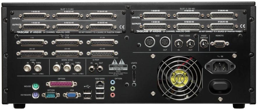 TASCAM X-48MKII Hybrid Disk Workstation Recorder, 48-Track, Rear