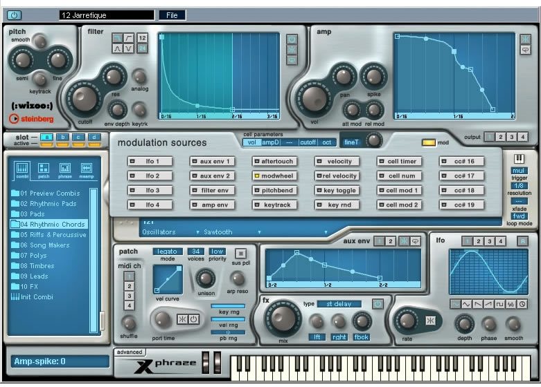 Steinberg Xphraze Ultimate Phrase Synth (Macintosh and Windows), Modulation Sources