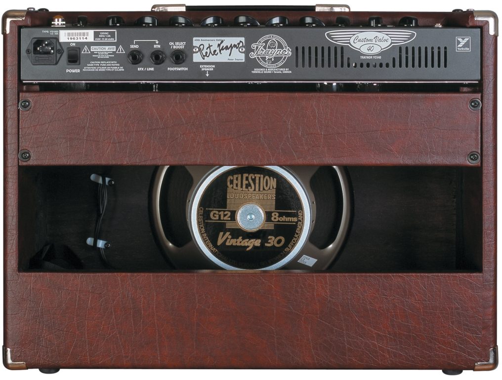 Traynor Custom Valve 40 Tube Guitar Amplifier (40 Watts, 1x12 in.), Wine Red Rear