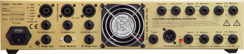 Eden WT1205 World Tour Bass Amplifier Head (1200 Watts), Rear