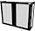 Grundorf G-Screen GS-LS4863T Floorstanding DJ Facade -  White Lycra/Black Carpet, GS-LSW4863TB