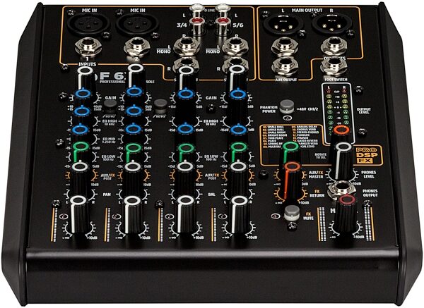 RCF F6X Analog Mixer with Effects, Action Position Front
