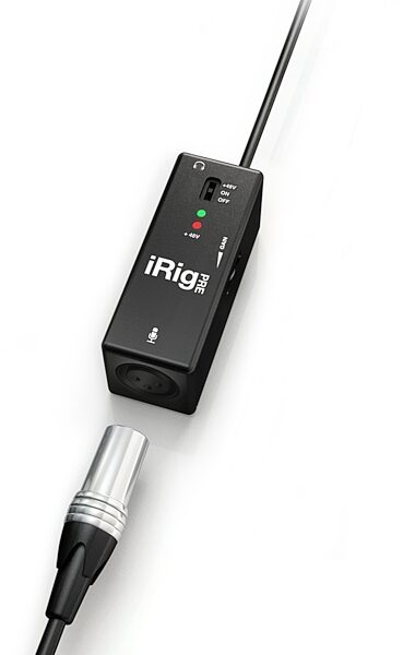 IK Multimedia iRig Pre Microphone Interface for iDevices with TRRS Jack, Angle