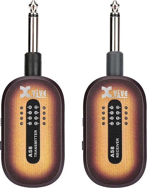 Xvive A58 Digital 5.8 GHz Wireless Guitar System, Sunburst, Action Position Back
