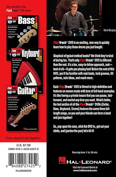 Hal Leonard FastTrack Drums Method 1 Video, Back Cover